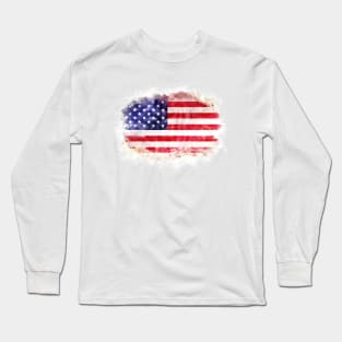 USA National flag watercolor artwork Long Sleeve T-Shirt